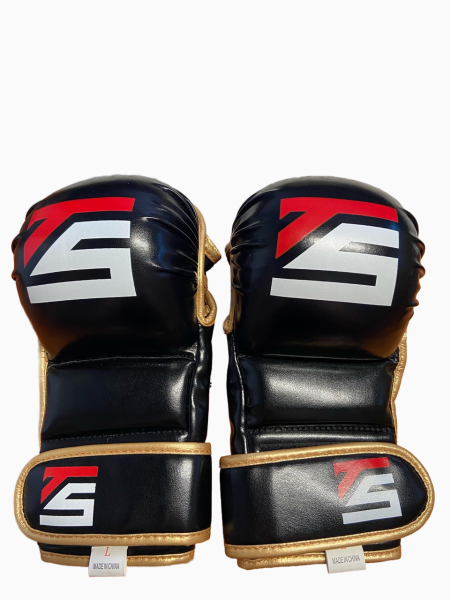 Перчатки мма черно-золотые  TS SPORT