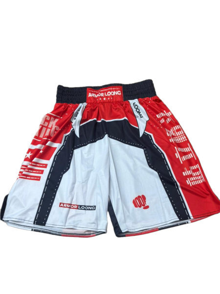 Шорты TS SPORT бело-красные 00008