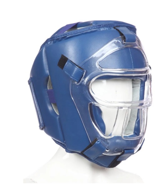 Шлем для всестилевого каратэ со съемной маской (синий)