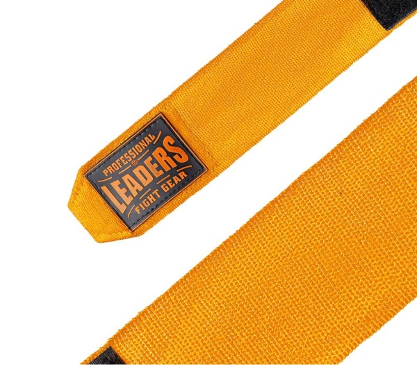 Бинты боксерские LEADERS PRO 84/16  (84% PV/16% нейлон, оранжевый)