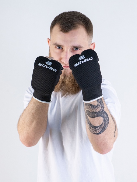 Накладки для каратэ BoyBo BO130, хлопок, черные