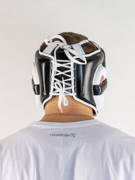 Шлем боксерский LEADERS LS MEX BK/WH (кожа, черный/белый)