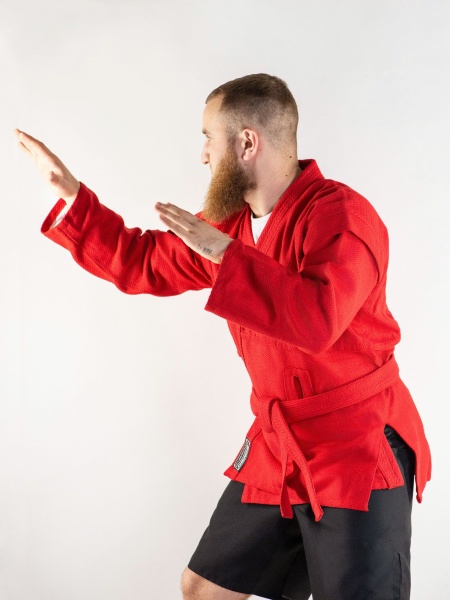 Куртка для самбо BoyBo красная, BSJ120 (160 см)