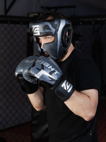 Шлем для бокса Tomorrow Star Shadow Black Gray